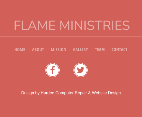 FLAME MINISTRIES Design by Hardee Computer Repair & Website Design HOME ABOUT MISSION GALLERY TEAM CONTACT